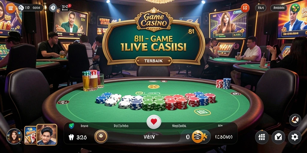 Screenshot gameplay 8II memperlihatkan suasana kasino yang hidup dan interaktif.