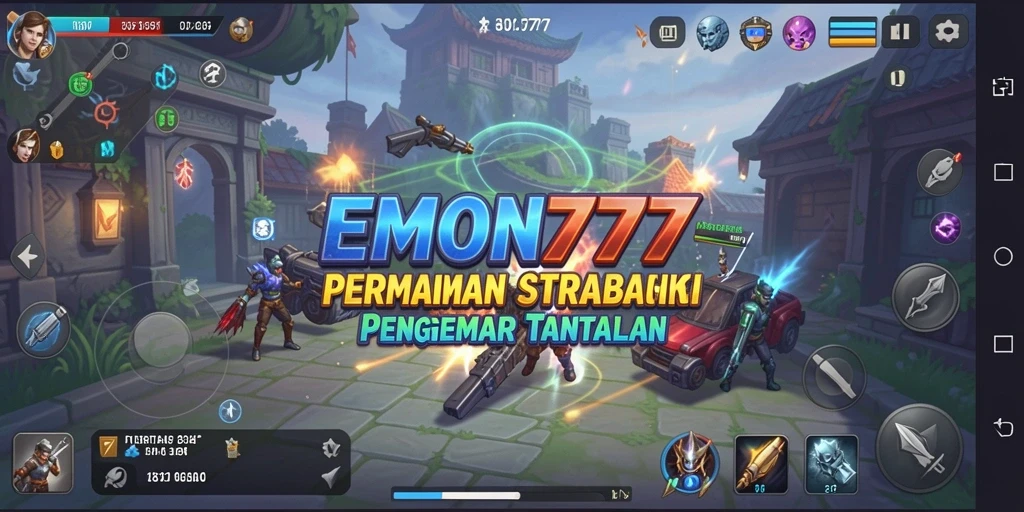 Tampilan gameplay seru dari EMON777 dengan elemen strategi yang kompleks.