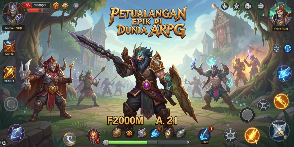 Screenshot gameplay F200M menampilkan aksi seru dalam pertarungan ARPG.