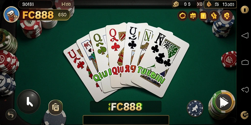 Screenshot utama FC888 menunjukkan gameplay seru QiuQiu.