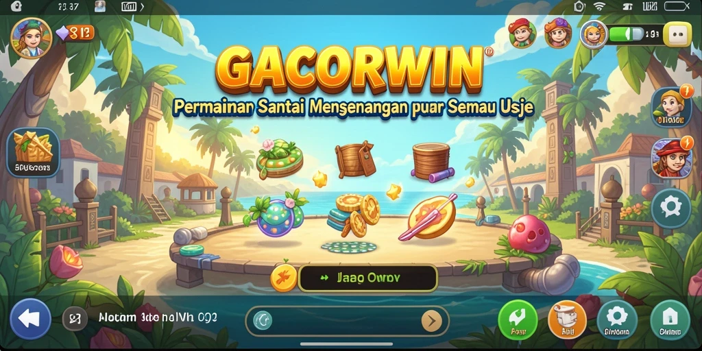 Tampilan gameplay GACORWIN yang ceria dan menghibur.