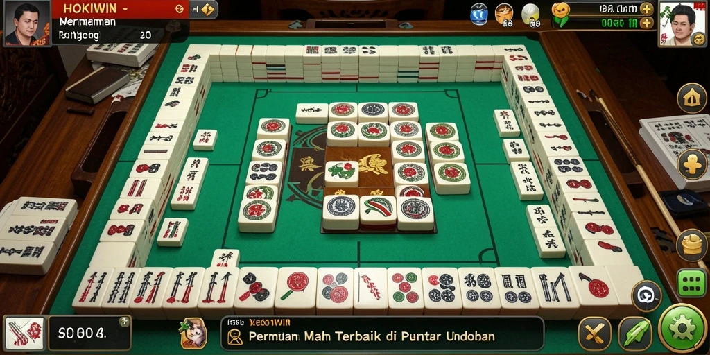 Screenshot HOKIWIN menampilkan gameplay Mahjong yang seru dan interaktif.