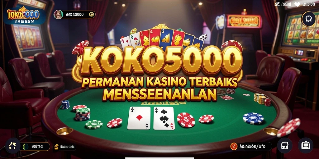Screenshot gameplay KOKO5000 menampilkan pengalaman Kasino yang mendebarkan.