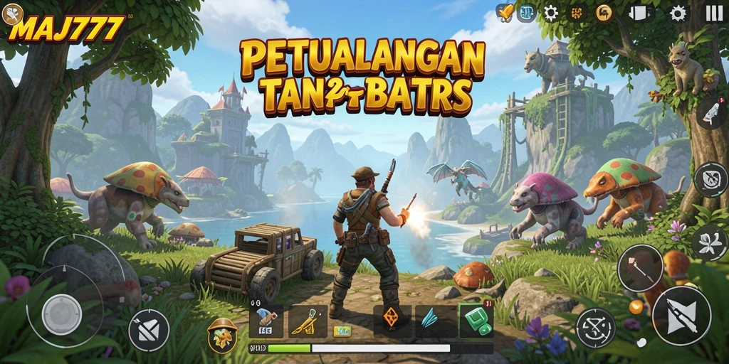 Tangkapan layar gameplay <strong>MAJ777</strong> menampilkan eksplorasi dunia terbuka yang luas.