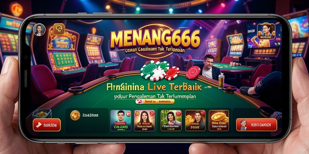 Screenshot gameplay MENANG666 menampilkan dealer langsung dan suasana kasino yang hidup.