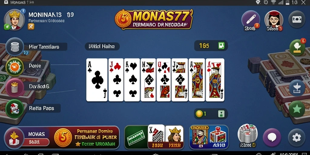 Tampilan gameplay Domino yang menarik dan interaktif di MONAS77.