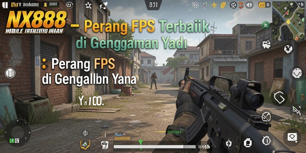 Screenshot gameplay NX888 menunjukkan aksi tembak-menembak yang mendebarkan.