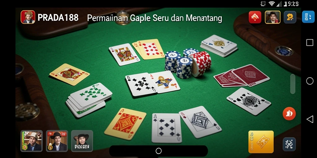 Tampilan gameplay Gaple yang seru dan interaktif di PRADA188.