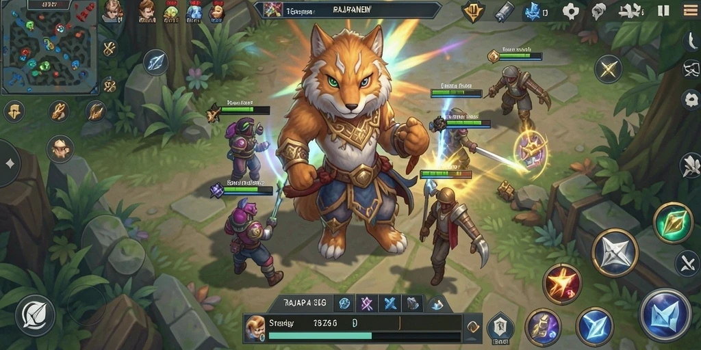 Tampilan gameplay RAJAPANEN yang menampilkan strategi dan pembangunan.
