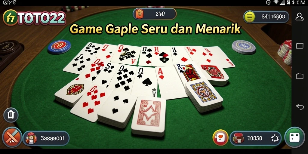 Screenshot gameplay TOTO22 yang menunjukkan keseruan bermain Gaple.